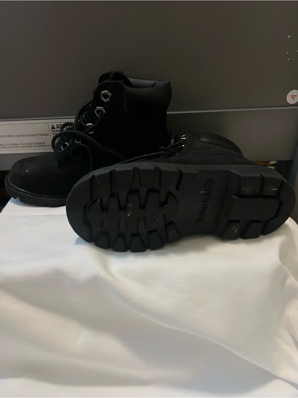Timberland Kids Black Lace-Up Nubuck Boots